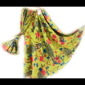 One of a kind 100% recycled silk skirt / pant bohemian hippie pant summer skirt